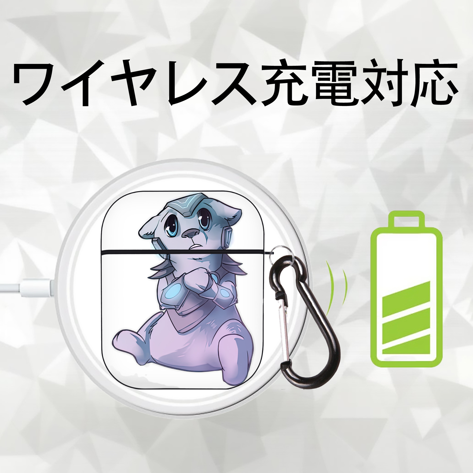 リーグ・オブ・レジェンド League of Legends LOL AirPods 第2世代保護ケース ハードシェル ブラック 耐衝撃・防指紋・カラビナ付き