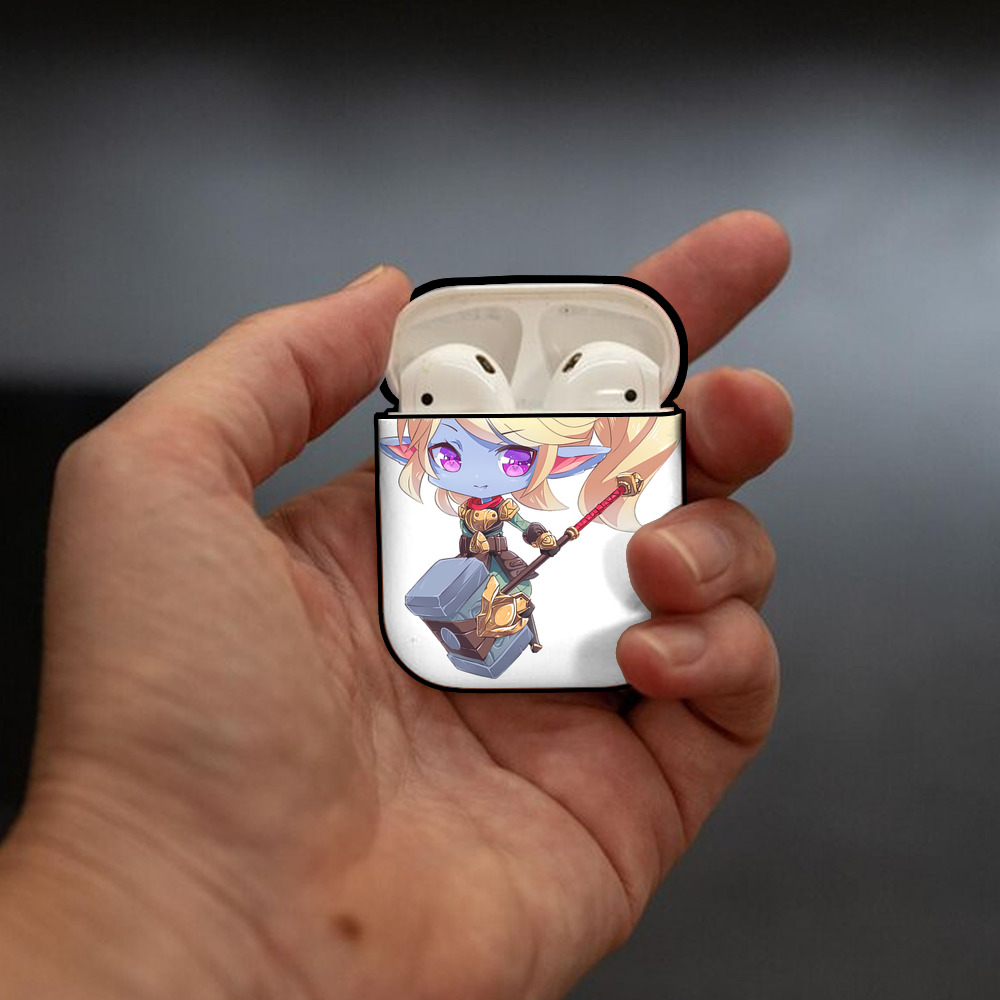 リーグ・オブ・レジェンド League of Legends LOL AirPods 第2世代保護ケース ハードシェル ブラック 耐衝撃・防指紋・カラビナ付き