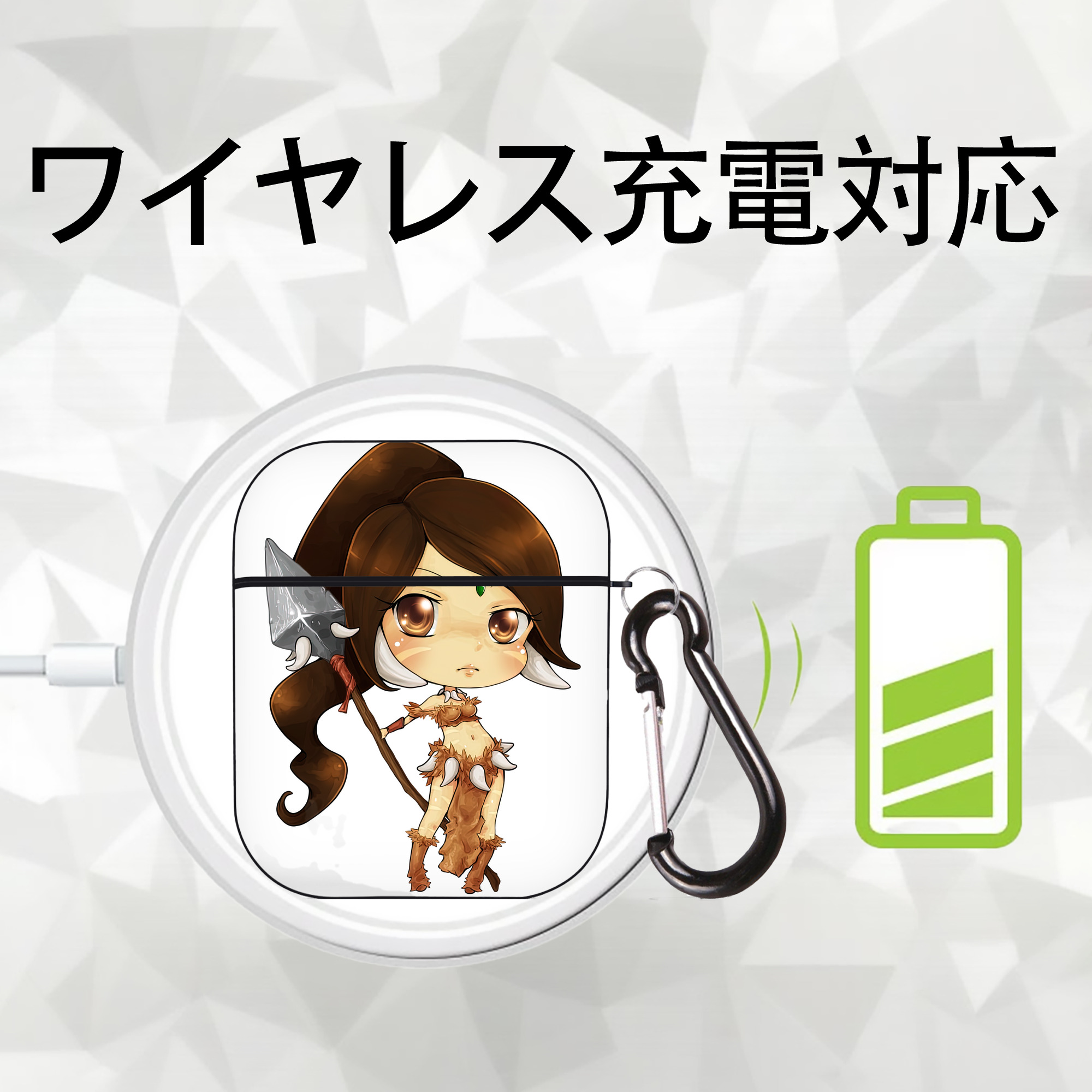 リーグ・オブ・レジェンド League of Legends LOL AirPods 第2世代保護ケース ハードシェル ブラック 耐衝撃・防指紋・カラビナ付き