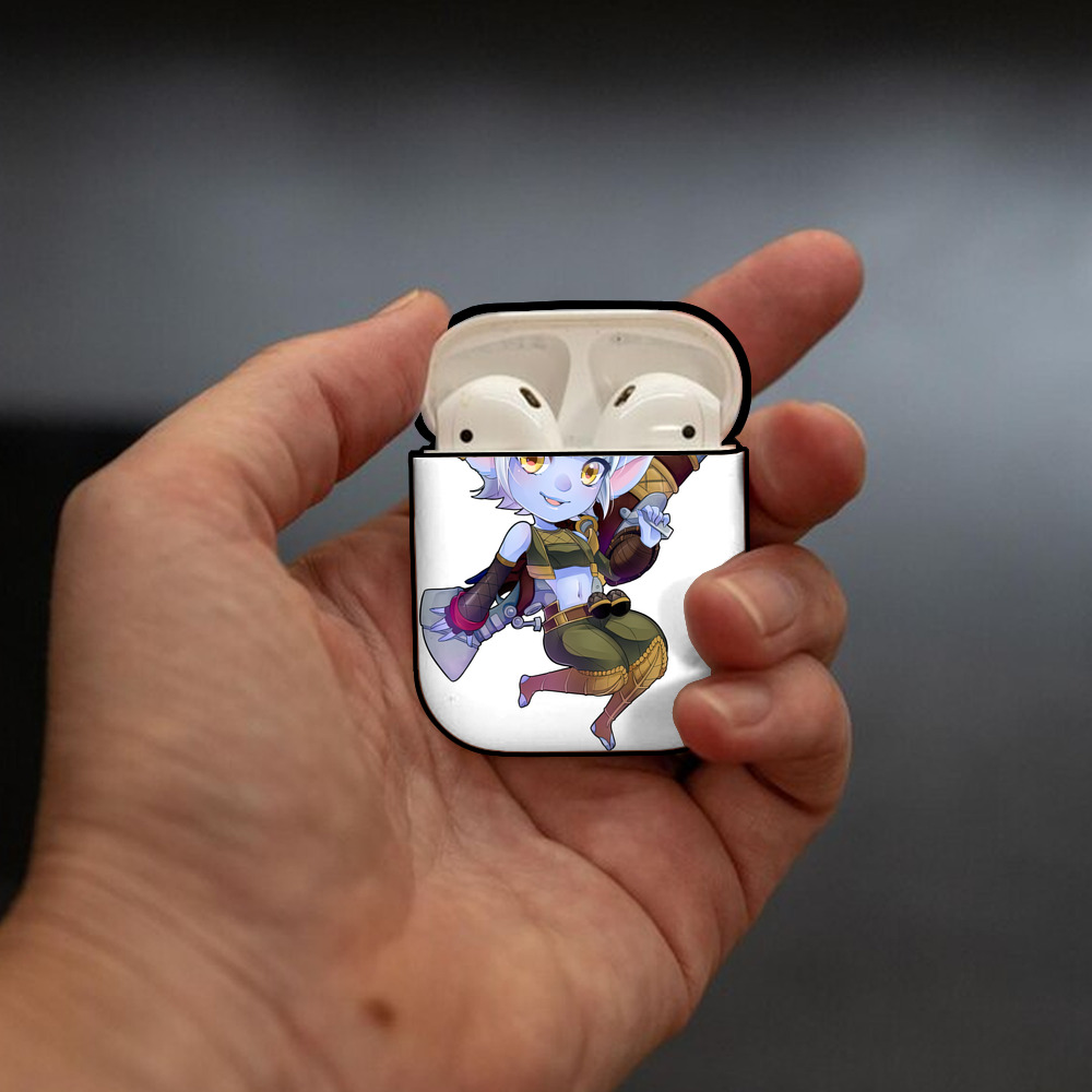 リーグ・オブ・レジェンド League of Legends LOL AirPods 第2世代保護ケース ハードシェル ブラック 耐衝撃・防指紋・カラビナ付き