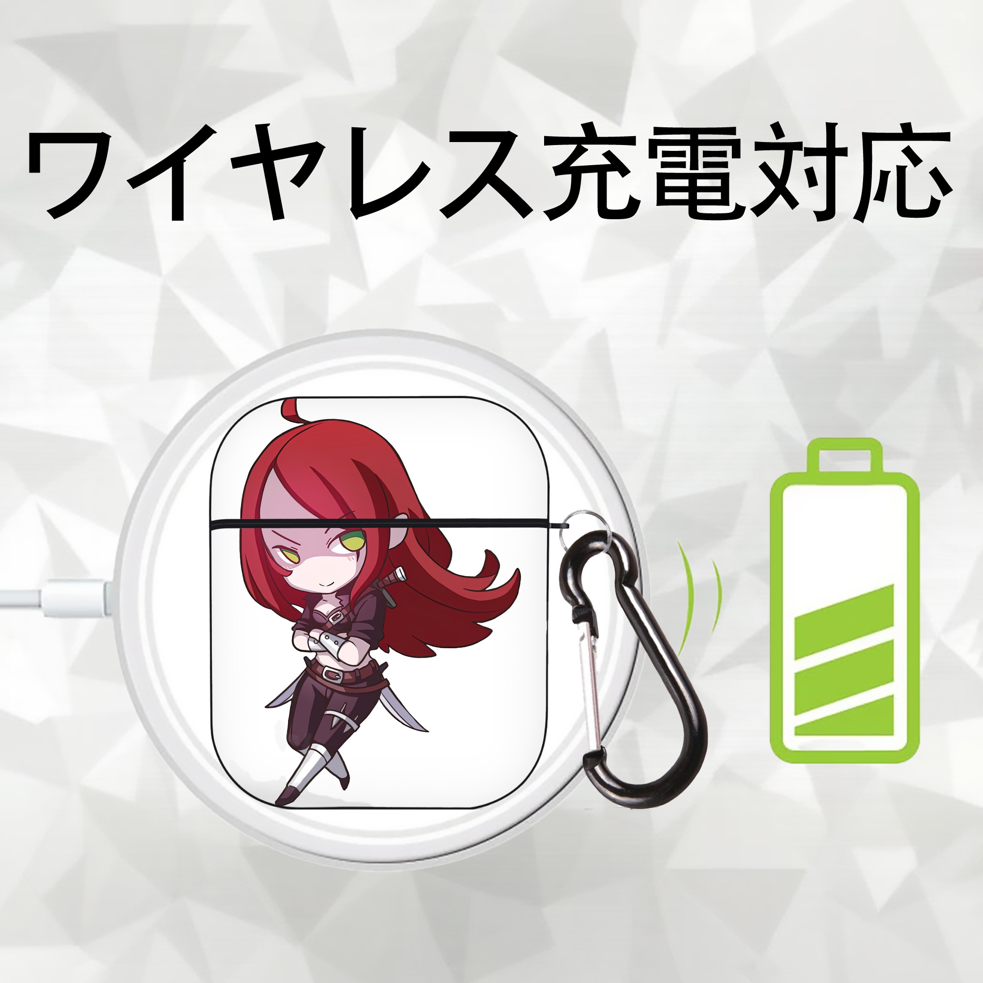 リーグ・オブ・レジェンド League of Legends LOL AirPods 第2世代保護ケース ハードシェル ブラック 耐衝撃・防指紋・カラビナ付き