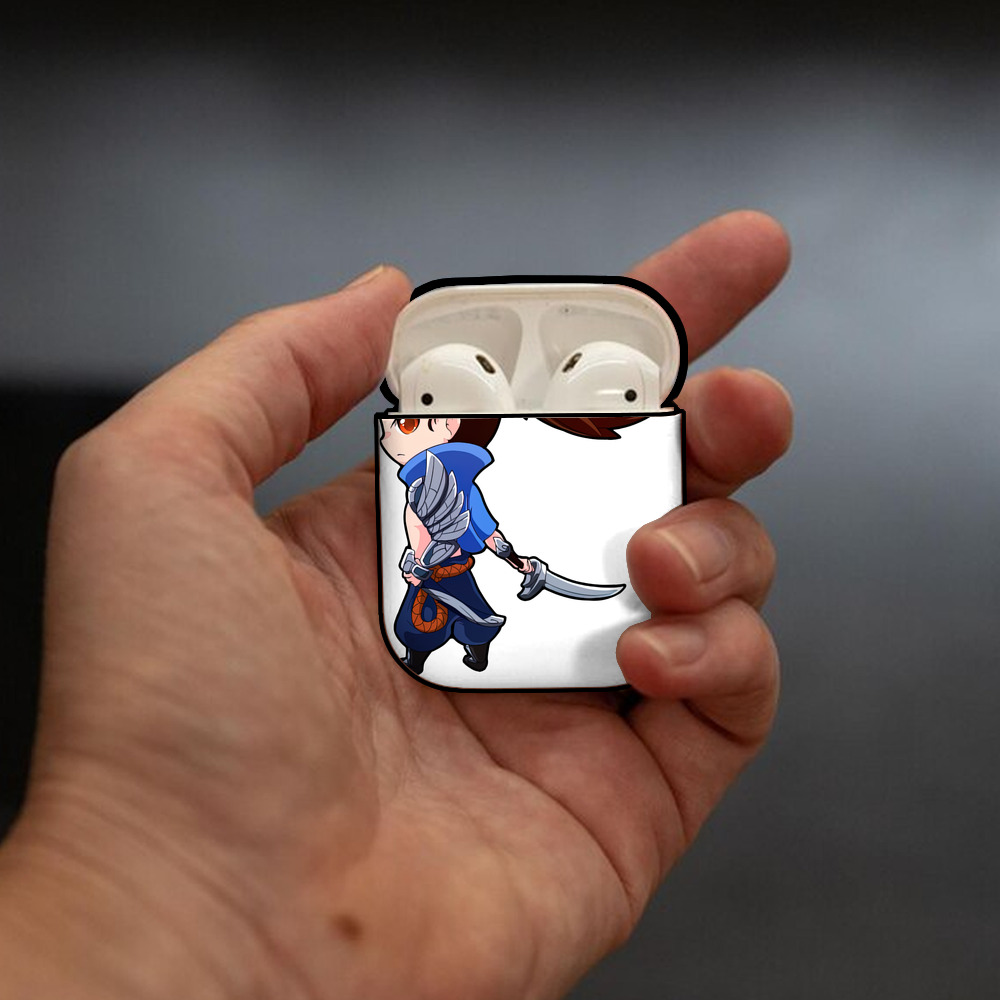 リーグ・オブ・レジェンド League of Legends LOL AirPods 第2世代保護ケース ハードシェル ブラック 耐衝撃・防指紋・カラビナ付き