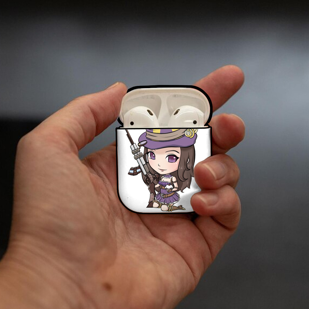 リーグ・オブ・レジェンド League of Legends LOL AirPods 第2世代保護ケース ハードシェル ブラック 耐衝撃・防指紋・カラビナ付き