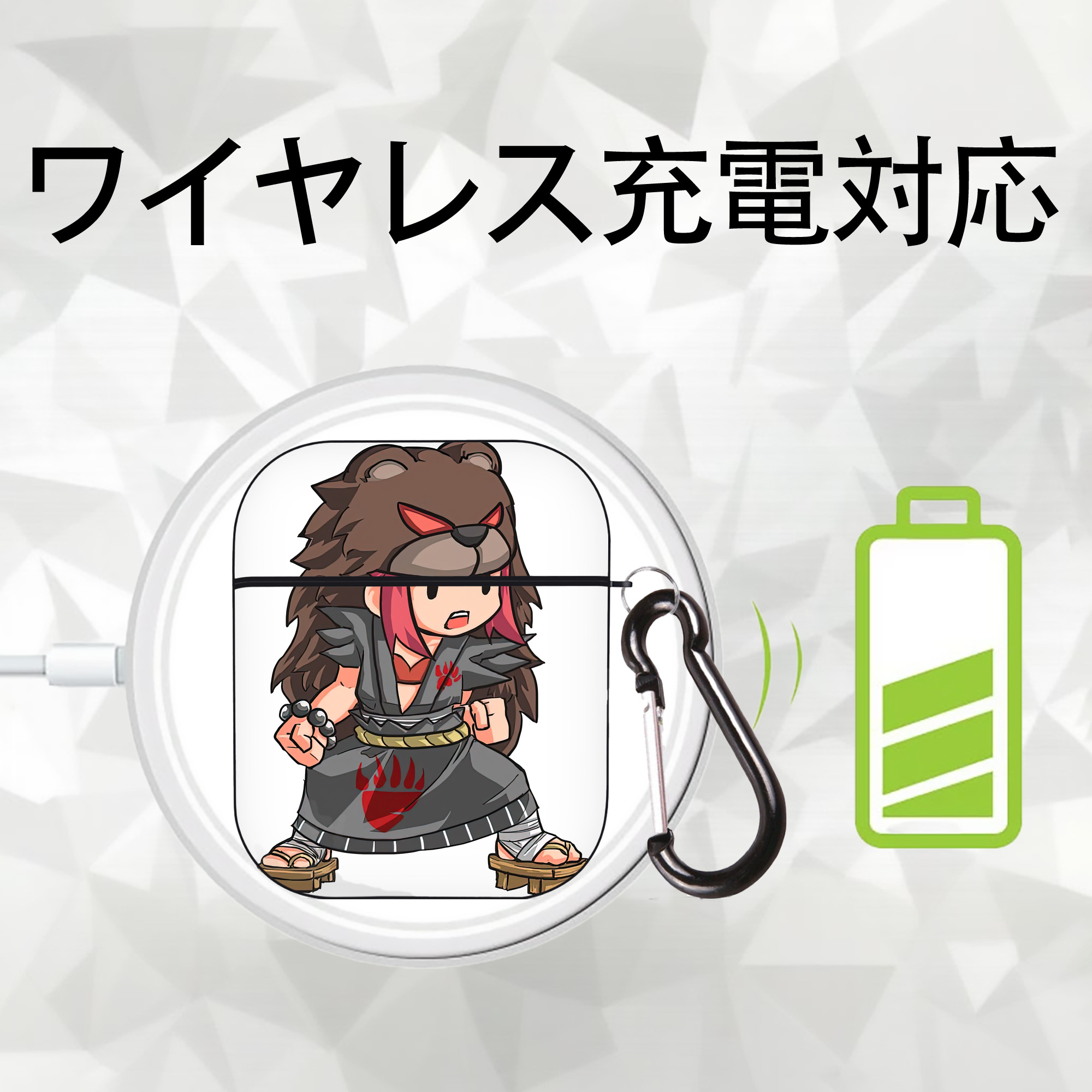 リーグ・オブ・レジェンド League of Legends LOL AirPods 第2世代保護ケース ハードシェル ブラック 耐衝撃・防指紋・カラビナ付き